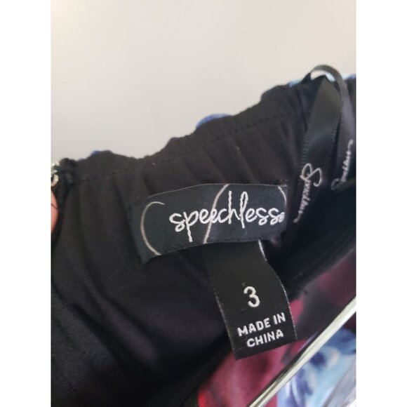 Speechless Juniors 3 Strapless Formal Dress High Low Bold Floral Red Blue Prom - Picture 5 of 5